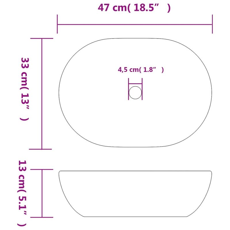 Casa si Gradina/Sanitare/Lavoar baie si accesorii/Lavoare si piedestale - Lavoar de blat, gri si albastru, 47x33x13 cm, ceramica, oval - Infinity.ro