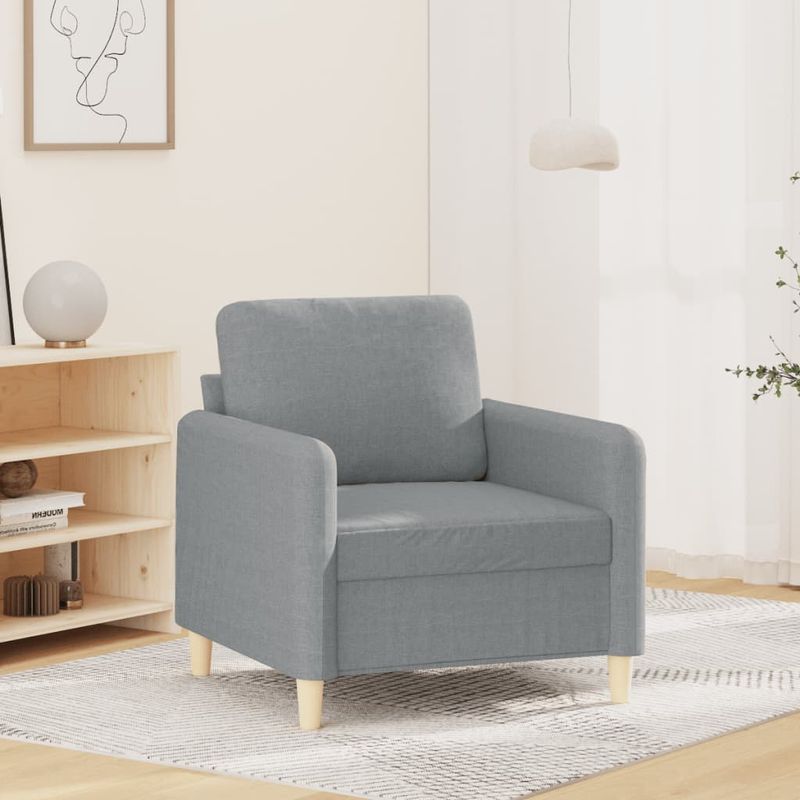 Casa si Gradina - Mobilier - Scaune si fotolii - Fotolii - Fotoliu canapea, gri deschis, 60 cm, material textil - Infinity.ro