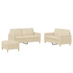 Casa si Gradina - Mobilier - Seturi de mobilier - Seturi living - Set de canapele cu perne, 3 piese, crem, textil - Infinity.ro