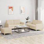 Casa si Gradina - Mobilier - Seturi de mobilier - Seturi living - Set de canapele cu perne, 3 piese, crem, textil - Infinity.ro