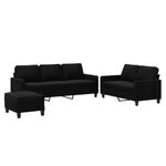 Casa si Gradina - Mobilier - Seturi de mobilier - Seturi living - Set de canapele cu perne, 3 piese, negru, catifea - Infinity.ro