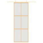 Casa si Gradina - Constructii - Usi interior, exterior si garaj - Usi garaj - Usa glisanta, auriu, 76x205 cm, sticla ESG mata si aluminiu - Infinity.ro