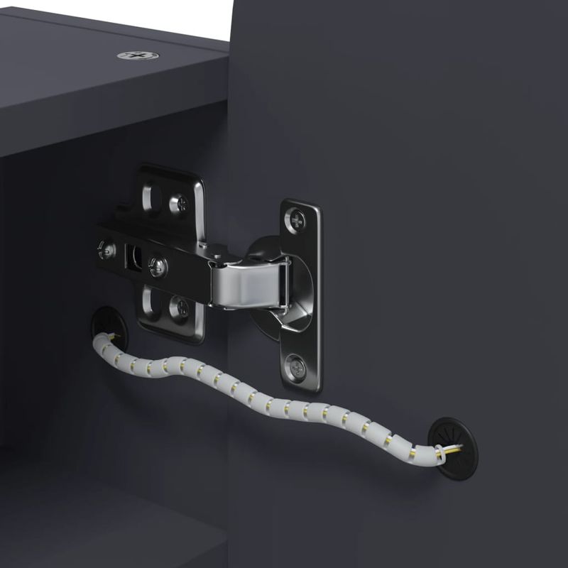 Casa si Gradina - Mobilier - Mobilier baie - Corpuri baie - Dulap cu oglinda de baie cu LED, gri, 42x13x70 cm, arcuit - Infinity.ro