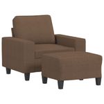 Casa si Gradina - Mobilier - Scaune si fotolii - Fotolii - Fotoliu canapea cu taburet, maro, 60 cm, material textil - Infinity.ro