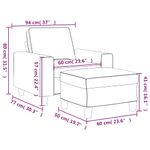 Casa si Gradina - Mobilier - Scaune si fotolii - Fotolii - Fotoliu canapea cu taburet, maro, 60 cm, material textil - Infinity.ro