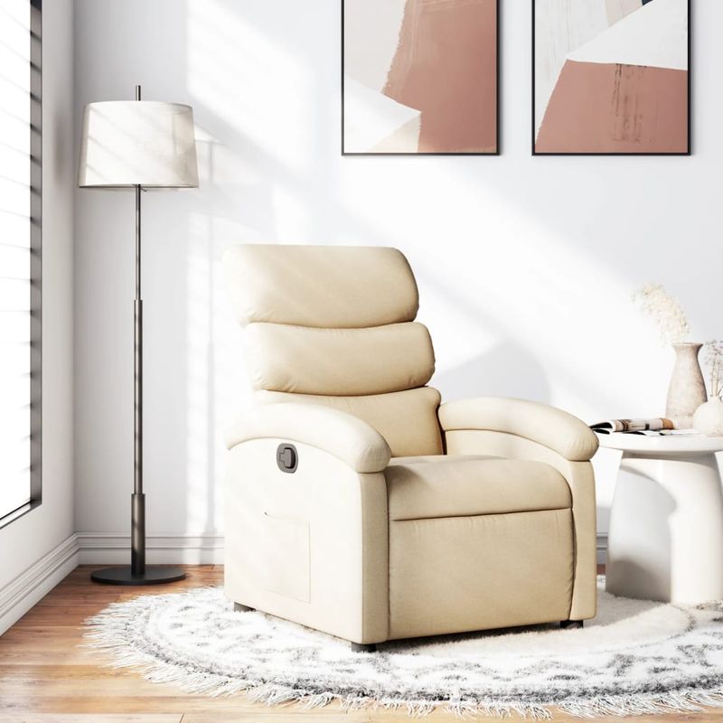 Casa si Gradina - Mobilier - Scaune si fotolii - Fotolii - Fotoliu rabatabil, crem, material textil - Infinity.ro