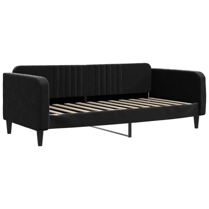 Casa si Gradina - Mobilier - Paturi si accesorii - Paturi - Pat de zi cu saltea, negru, 100x200 cm, catifea - Infinity.ro