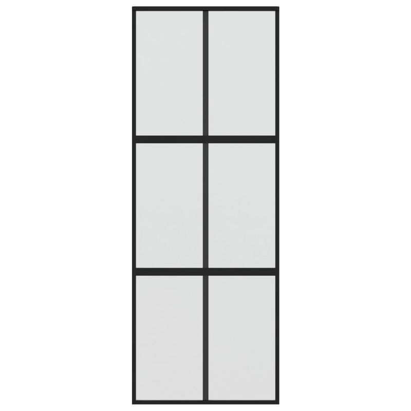 Casa si Gradina - Constructii - Usi interior, exterior si garaj - Usi interior - Usa glisanta, negru, 76x205 cm, sticla securizata si aluminiu - Infinity.ro