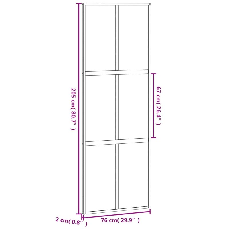 Casa si Gradina - Constructii - Usi interior, exterior si garaj - Usi interior - Usa glisanta, negru, 76x205 cm, sticla securizata si aluminiu - Infinity.ro