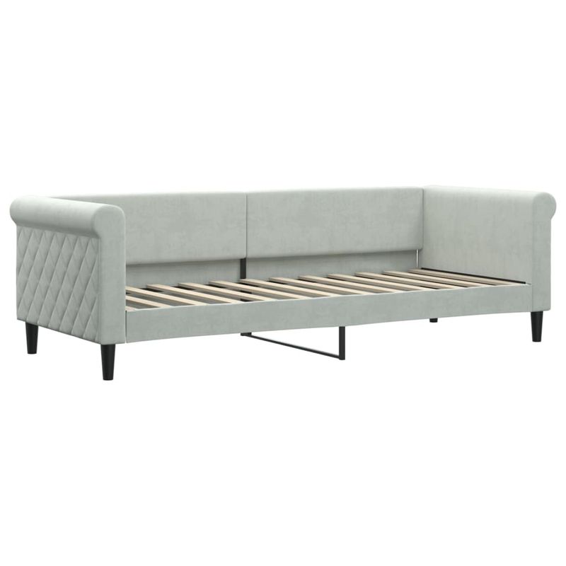 Casa si Gradina - Mobilier - Paturi si accesorii - Paturi - Pat de zi cu saltea, gri deschis, 80x200 cm, catifea - Infinity.ro