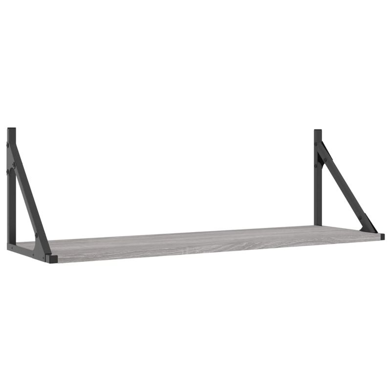 Casa si Gradina - Mobilier - Biblioteci si rafturi - Rafturi - Rafturi de perete, 2 buc., gri sonoma, 80x25x25,5 cm, lemn - Infinity.ro
