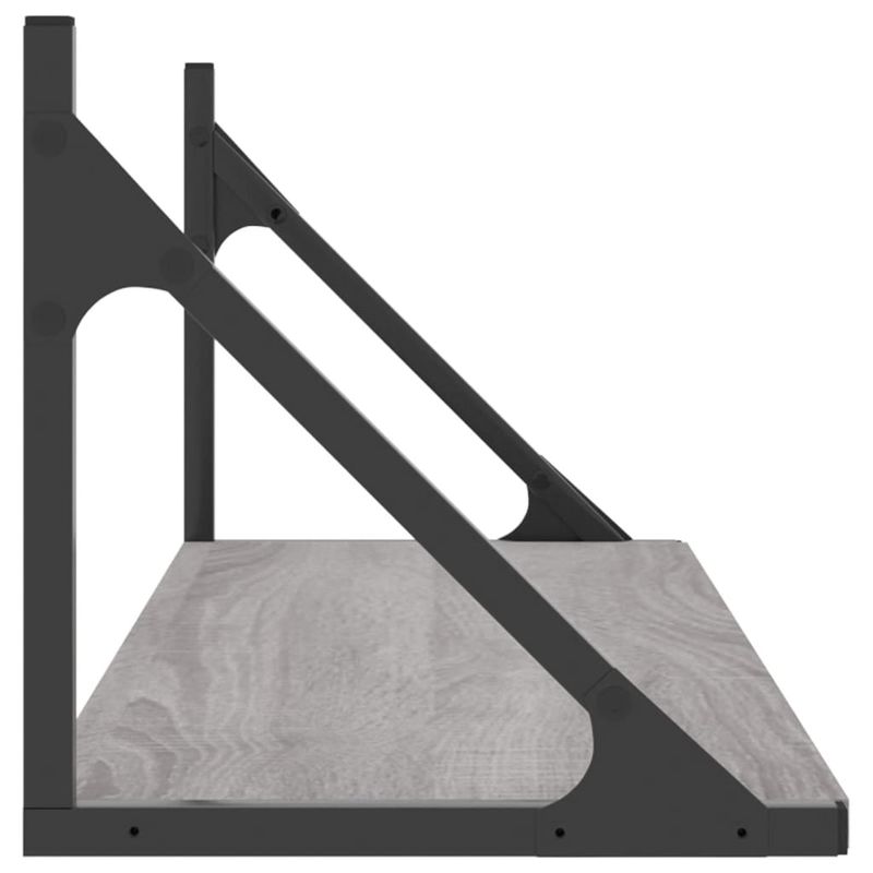 Casa si Gradina - Mobilier - Biblioteci si rafturi - Rafturi - Rafturi de perete, 2 buc., gri sonoma, 80x25x25,5 cm, lemn - Infinity.ro