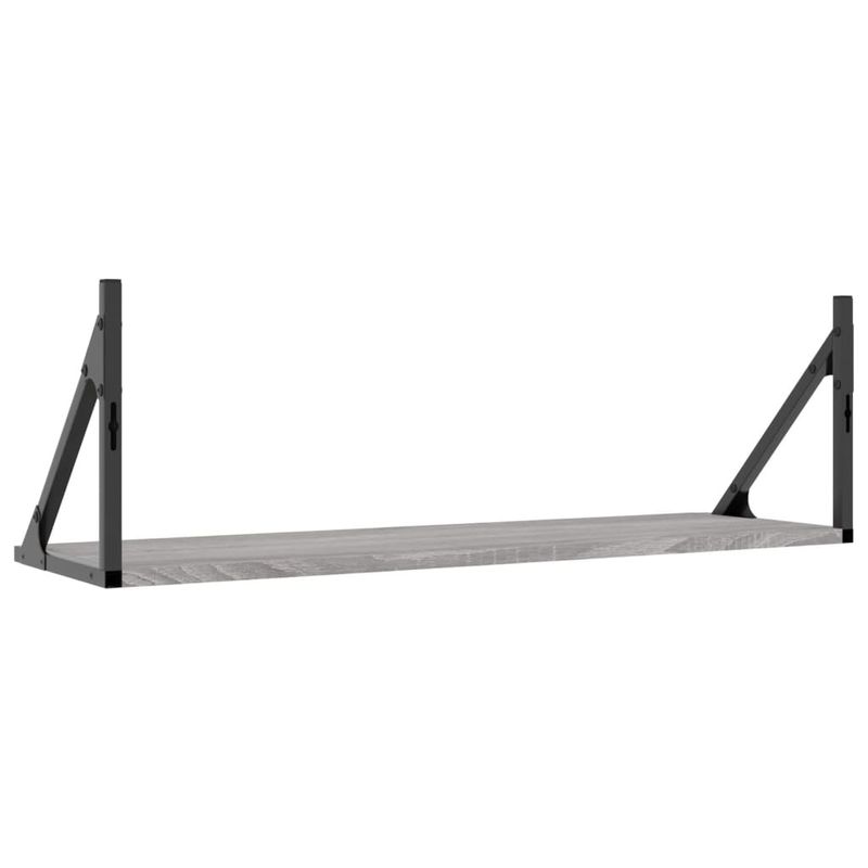 Casa si Gradina - Mobilier - Biblioteci si rafturi - Rafturi - Rafturi de perete, 2 buc., gri sonoma, 80x25x25,5 cm, lemn - Infinity.ro