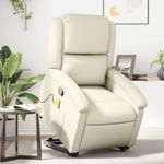 Casa si Gradina - Mobilier - Scaune si fotolii - Fotolii - Fotoliu rabatabil cu ridicare, crem, piele ecologica - Infinity.ro