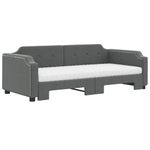 Casa si Gradina - Mobilier - Paturi si accesorii - Paturi - Pat de zi cu extensie si saltele, gri inchis, 100x200 cm textil - Infinity.ro