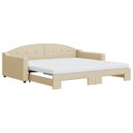 Casa si Gradina - Mobilier - Paturi si accesorii - Paturi - Pat de zi cu extensie si saltele, crem, 100x200 cm, textil - Infinity.ro
