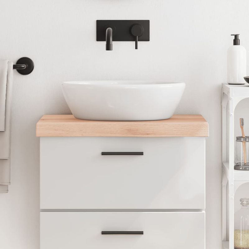 Casa si Gradina - Mobilier - Mobilier baie - Blaturi baie - Blat de baie, 60x40x(2-6) cm, lemn masiv netratat - Infinity.ro