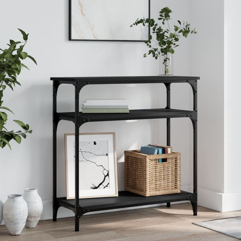 Casa si Gradina - Mobilier - Comode si corpuri - Console - Masa consola, negru, 75x29x75 cm, lemn prelucrat - Infinity.ro