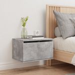 Casa si Gradina - Mobilier - Comode si corpuri - Noptiere - Noptiera montata pe perete cu lumini LED, gri beton - Infinity.ro