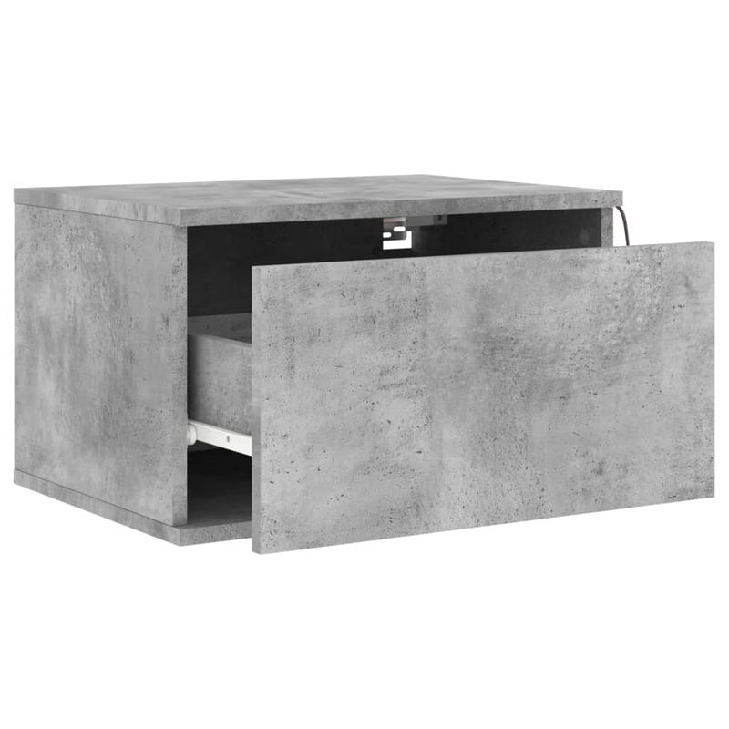 Casa si Gradina - Mobilier - Comode si corpuri - Noptiere - Noptiera montata pe perete cu lumini LED, gri beton - Infinity.ro