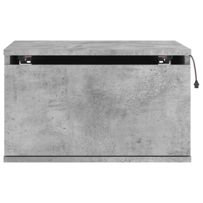 Casa si Gradina - Mobilier - Comode si corpuri - Noptiere - Noptiera montata pe perete cu lumini LED, gri beton - Infinity.ro