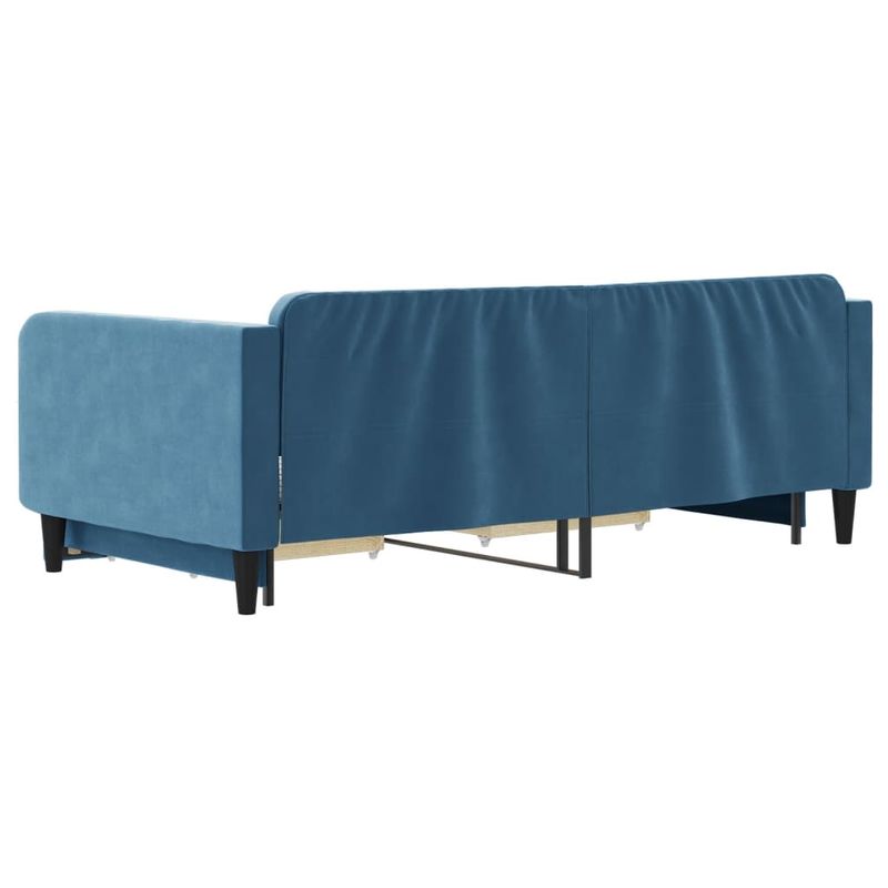 Casa si Gradina - Mobilier - Paturi si accesorii - Paturi - Pat de zi cu extensie si sertare, albastru, 100x200 cm, catifea - Infinity.ro