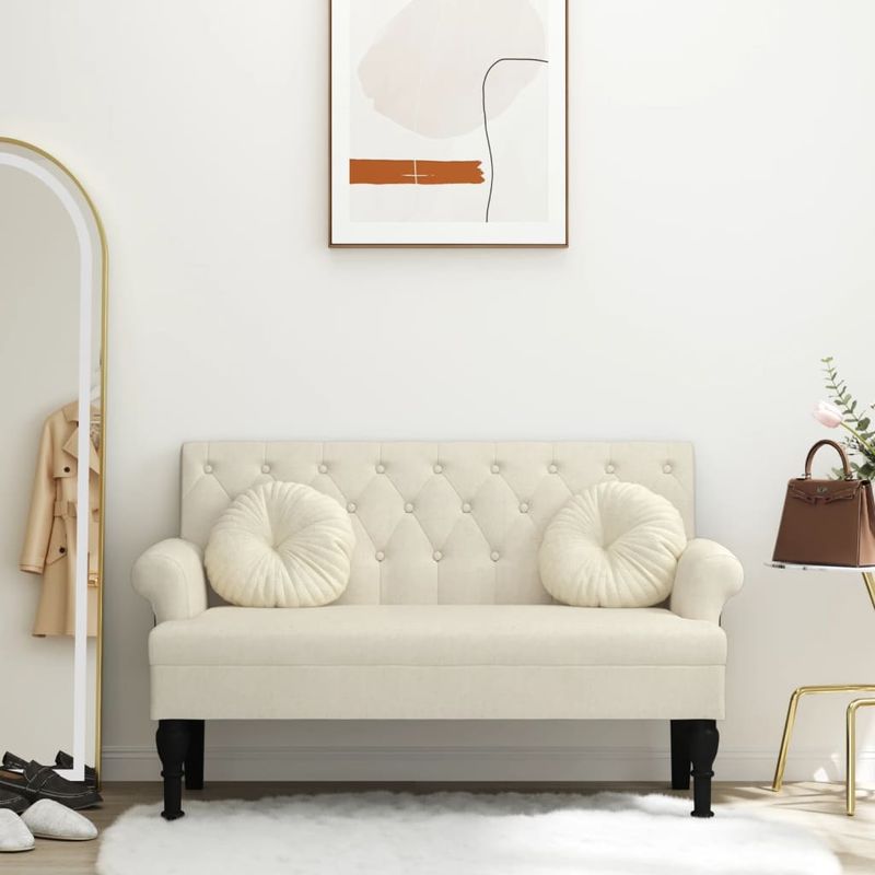 Casa si Gradina - Mobilier - Canapele si coltare - Banchete - Banca cu spatar, panza, 120x62x75,5 cm, textil - Infinity.ro