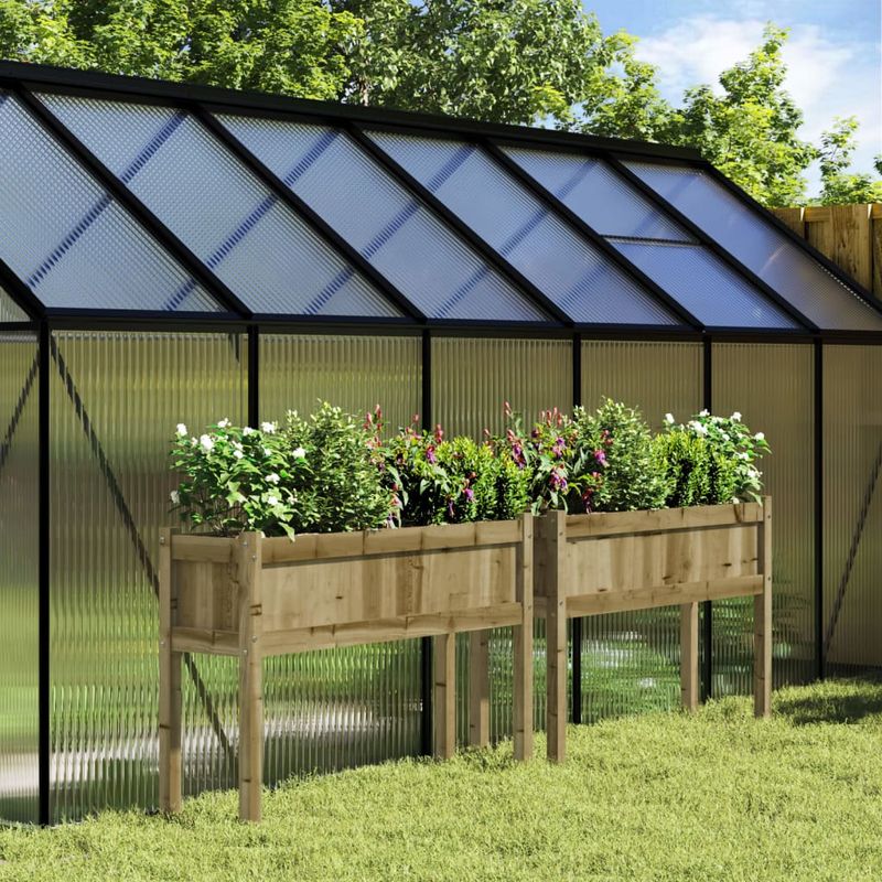 Casa si Gradina - Gradinarit si plante - Plante si ghivece - Ghivece si suporturi - Jardiniere de gradina cu picioare 2 buc. lemn de pin impregnat - Infinity.ro