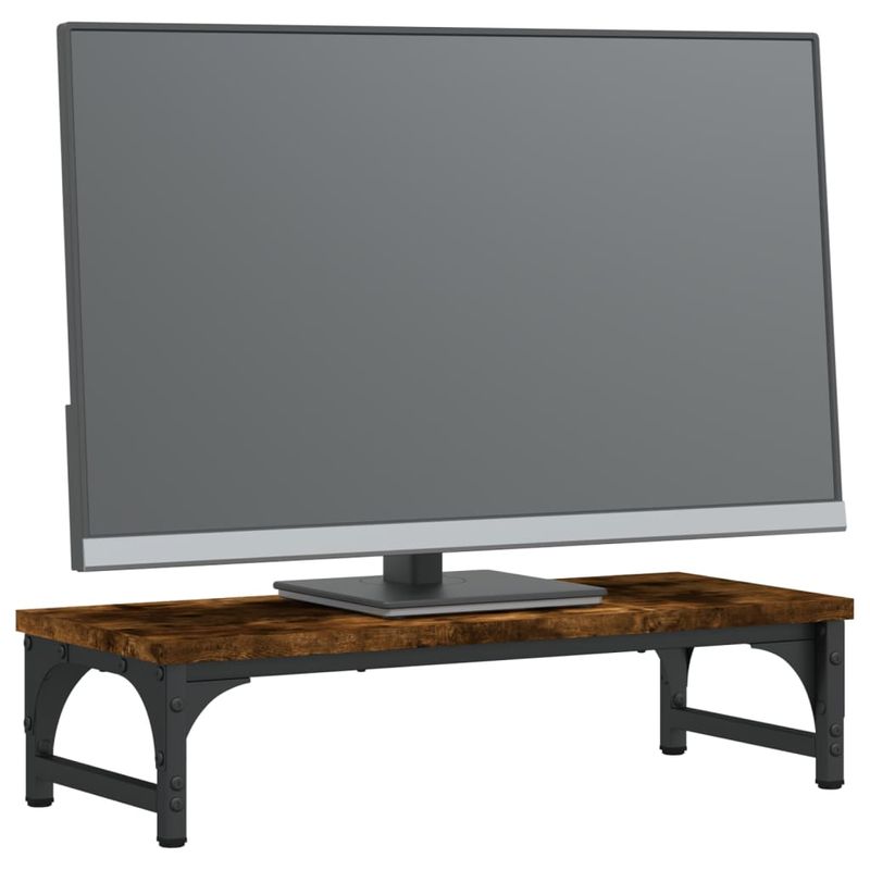 PC, gaming si accesorii - Desktop PC & monitoare - Accesorii monitoare - Suport de monitor, stejar fumuriu, 55x23x14 cm, lemn compozit - Infinity.ro