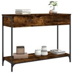 Casa si Gradina - Mobilier - Comode si corpuri - Console - Masuta consola, stejar fumuriu, 100x34,5x75 cm, lemn prelucrat - Infinity.ro