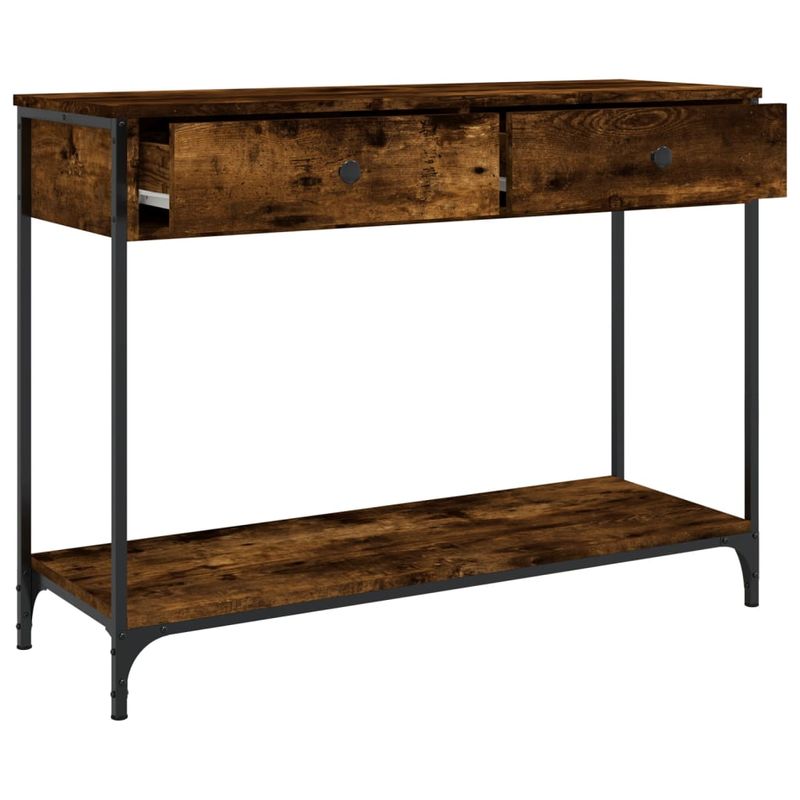 Casa si Gradina - Mobilier - Comode si corpuri - Console - Masuta consola, stejar fumuriu, 100x34,5x75 cm, lemn prelucrat - Infinity.ro