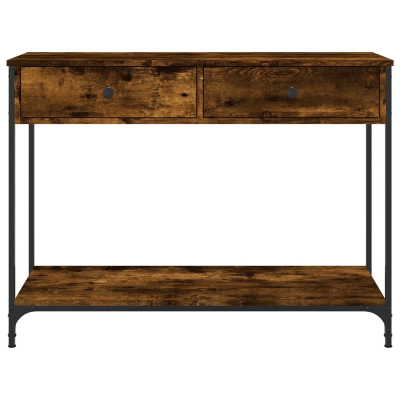 Casa si Gradina - Mobilier - Comode si corpuri - Console - Masuta consola, stejar fumuriu, 100x34,5x75 cm, lemn prelucrat - Infinity.ro