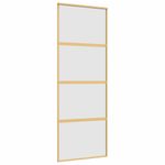 Casa si Gradina - Constructii - Usi interior, exterior si garaj - Usi garaj - Usa glisanta, auriu, 76x205 cm, sticla ESG mata si aluminiu - Infinity.ro