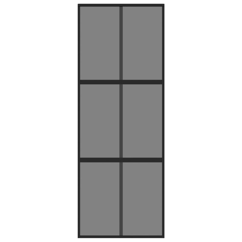 Casa si Gradina - Constructii - Usi interior, exterior si garaj - Usi garaj - Usa glisanta, negru, 76x205 cm, sticla securizata si aluminiu - Infinity.ro