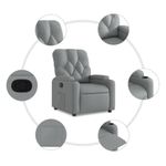 Casa si Gradina - Mobilier - Scaune si fotolii - Fotolii - Fotoliu rabatabil, gri deschis, material textil - Infinity.ro