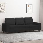 Casa si Gradina - Mobilier - Canapele si coltare - Canapele - Canapea cu 3 locuri, negru, 180 cm, material textil - Infinity.ro