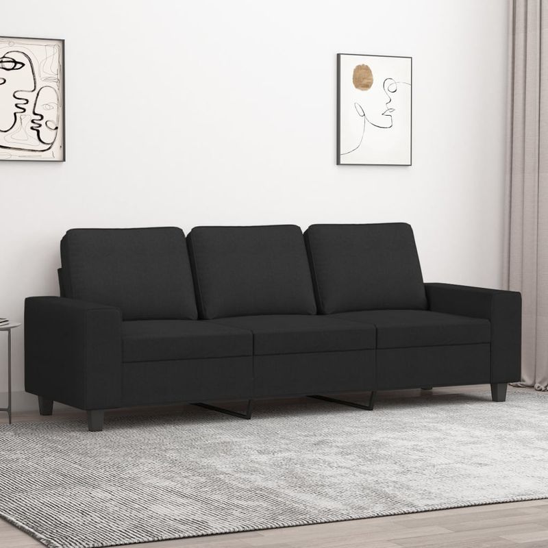 Casa si Gradina - Mobilier - Canapele si coltare - Canapele - Canapea cu 3 locuri, negru, 180 cm, material textil - Infinity.ro