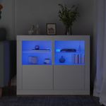 Casa si Gradina - Mobilier - Dulapuri si sifoniere - Dulapuri - Dulapuri laterale cu lumini LED 2 buc. alb lemn prelucrat - Infinity.ro