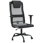 Casa si Gradina/Mobilier/Scaune si fotolii/Scaune - Scaun de birou reglabil in inaltime, gri/negru plasa/piele eco. - Infinity.ro