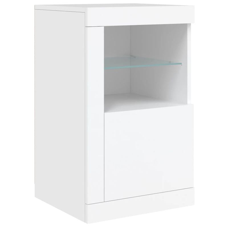 Casa si Gradina - Mobilier - Dulapuri si sifoniere - Dulapuri - Dulapuri laterale cu lumini LED 2 buc. alb lemn prelucrat - Infinity.ro