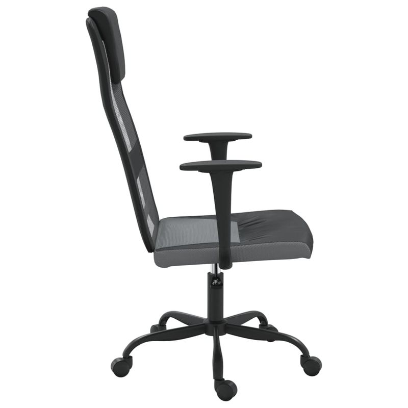 Casa si Gradina/Mobilier/Scaune si fotolii/Scaune - Scaun de birou reglabil in inaltime, gri/negru plasa/piele eco. - Infinity.ro