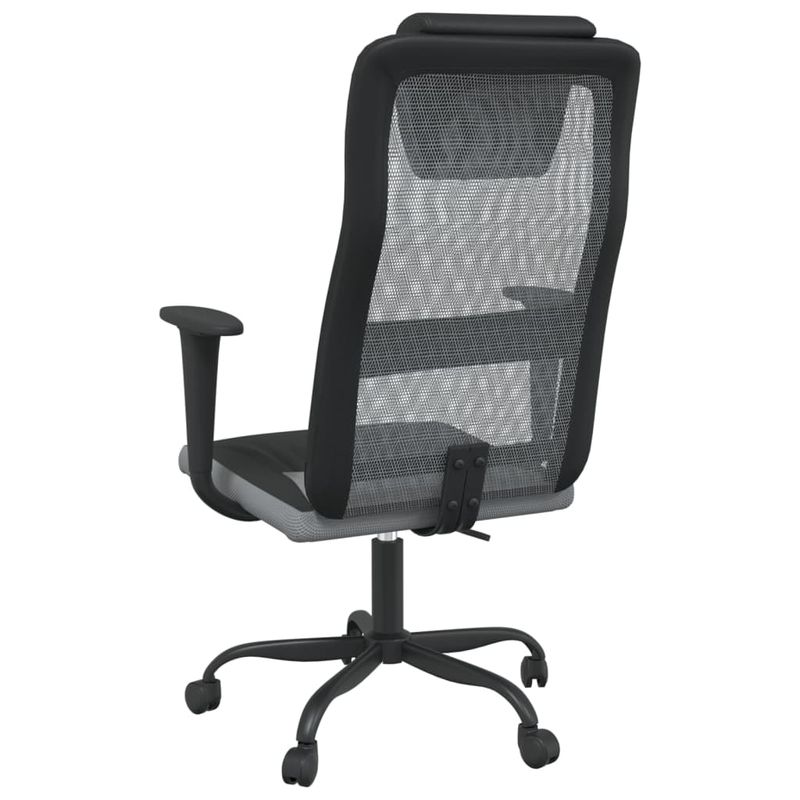 Casa si Gradina/Mobilier/Scaune si fotolii/Scaune - Scaun de birou reglabil in inaltime, gri/negru plasa/piele eco. - Infinity.ro