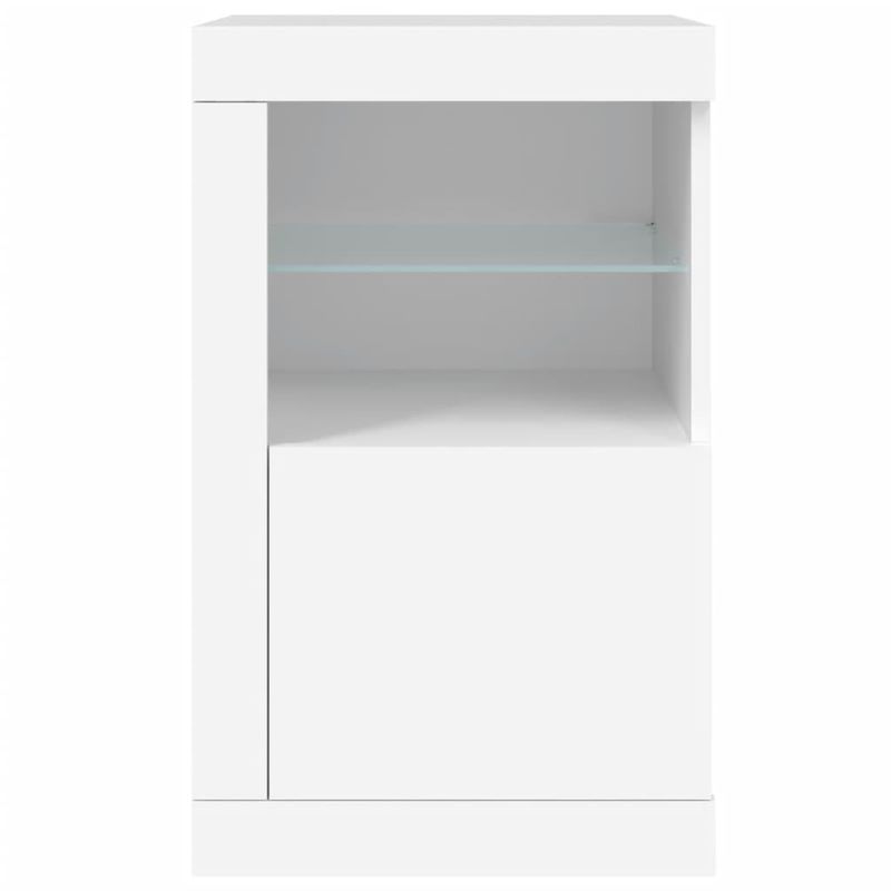 Casa si Gradina - Mobilier - Dulapuri si sifoniere - Dulapuri - Dulapuri laterale cu lumini LED 2 buc. alb lemn prelucrat - Infinity.ro