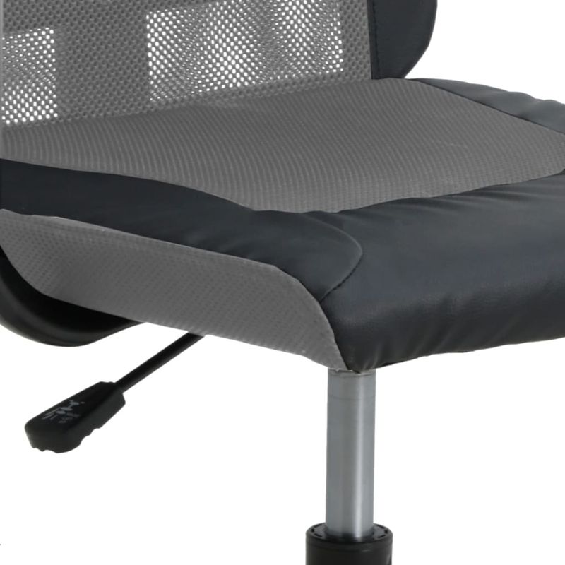 Casa si Gradina/Mobilier/Scaune si fotolii/Scaune - Scaun de birou reglabil in inaltime, gri/negru plasa/piele eco. - Infinity.ro