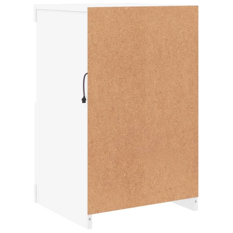 Casa si Gradina - Mobilier - Dulapuri si sifoniere - Dulapuri - Dulapuri laterale cu lumini LED 2 buc. alb lemn prelucrat - Infinity.ro