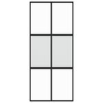 Casa si Gradina - Constructii - Usi interior, exterior si garaj - Usi garaj - Usa glisanta, negru, 90x205 cm, sticla securizata si aluminiu - Infinity.ro