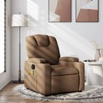Ingrijire personala si Cosmetice - Sanatate si wellness - Articole wellness - Fotolii de masaj - Fotoliu de masaj rabatabil, maro, material textil - Infinity.ro