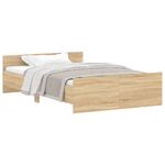 Casa si Gradina - Mobilier - Paturi si accesorii - Paturi - Cadru pat cu tablie la cap/picioare, stejar sonoma, 120x190 cm - Infinity.ro