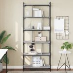 Casa si Gradina - Mobilier - Biblioteci si rafturi - Biblioteci - Biblioteca cu 6 niveluri gri sonoma 76x32x192 cm lemn compozit - Infinity.ro