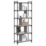 Casa si Gradina - Mobilier - Biblioteci si rafturi - Biblioteci - Biblioteca cu 6 niveluri gri sonoma 76x32x192 cm lemn compozit - Infinity.ro